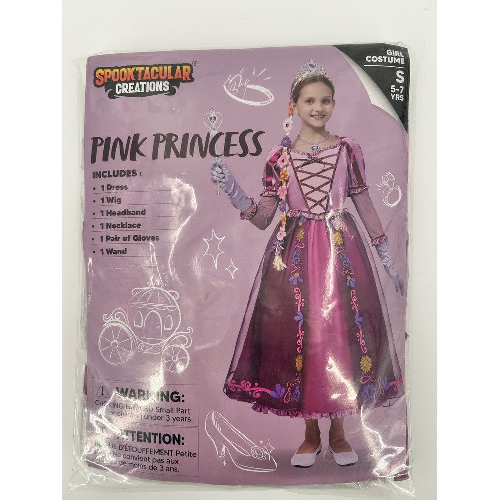 Spooktacular Creations Pink Princess Costume 6-piece Set Girls Small 5-7